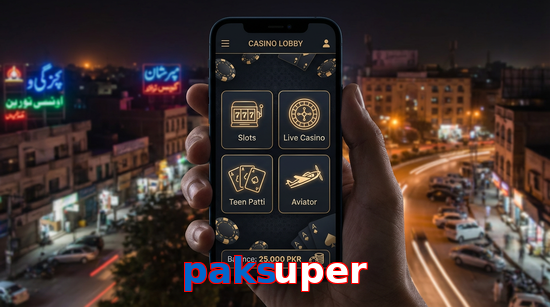 Main screen of Paksuper app page for PK players