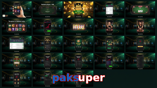Main screen of Paksuper bet page for PK players