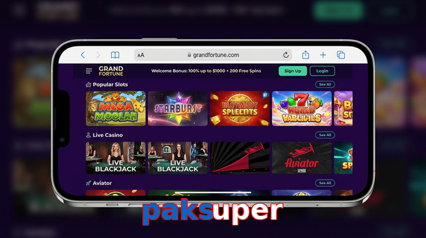 Main screen of Paksuper ios page for PK players